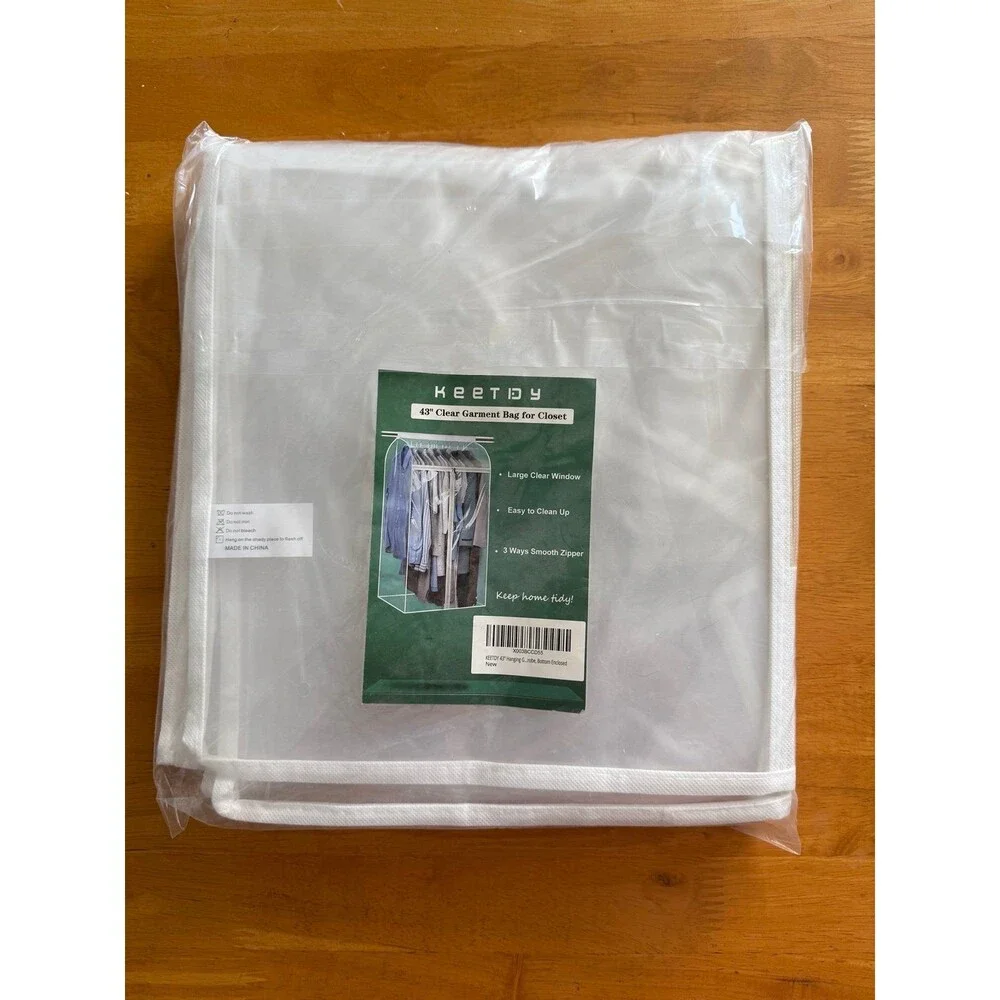 Clear garment bag for closet